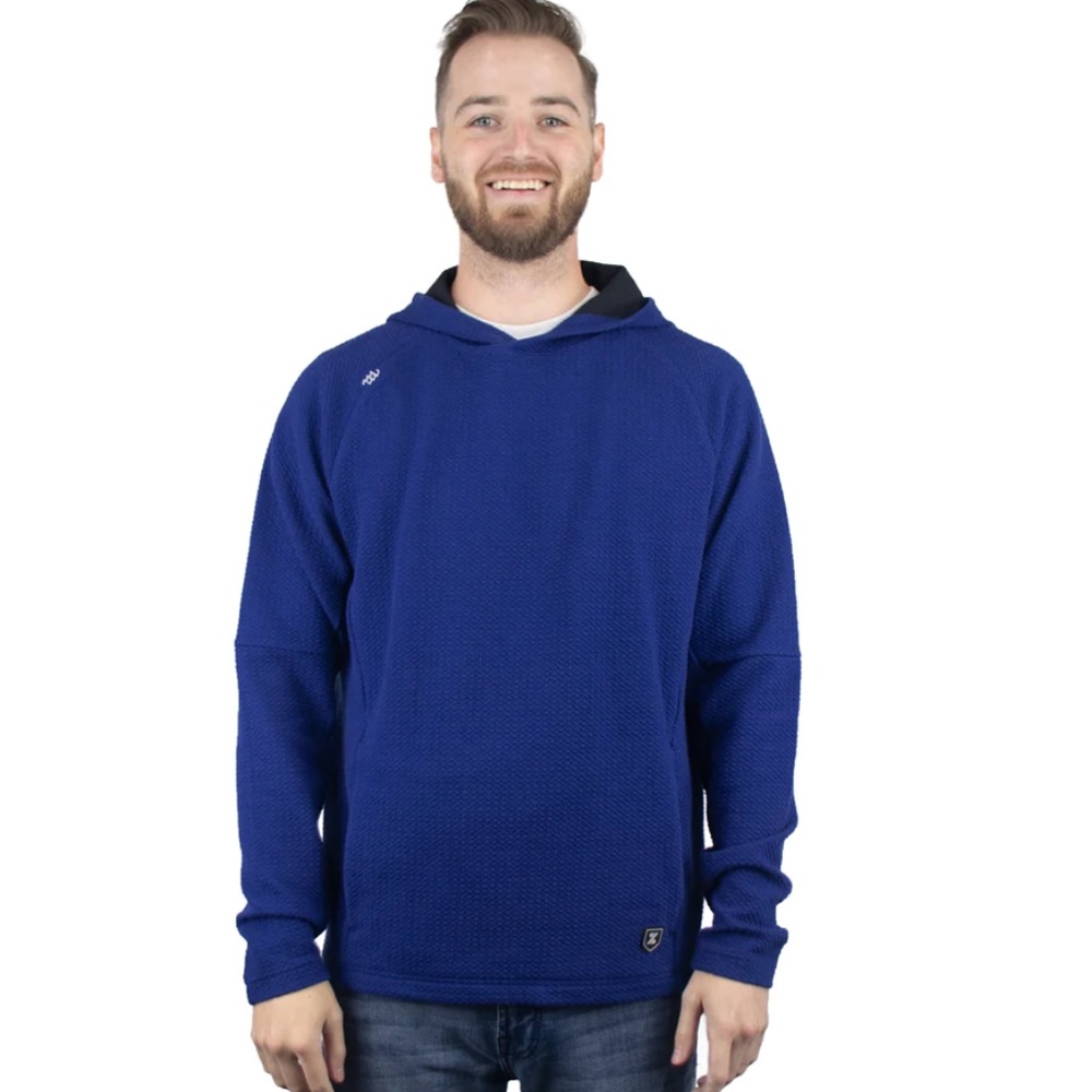 Zusa men’s blue textured hoodie L L26-17